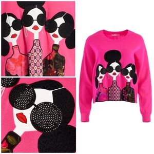 ALICE + OLIVIA NYLA STACE FACE PULLOVER
